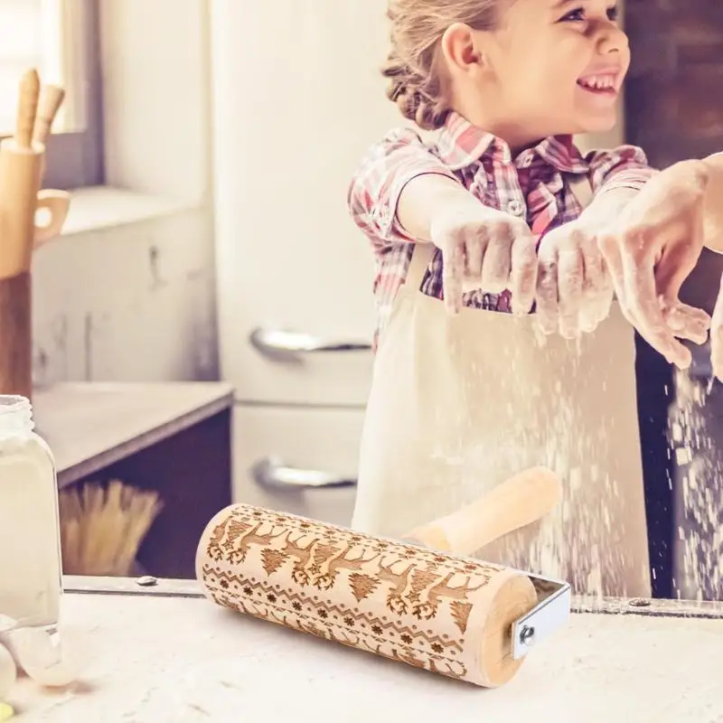 Рождественское лазерное тиснение Скалка тесто выгравированный ролик DIY