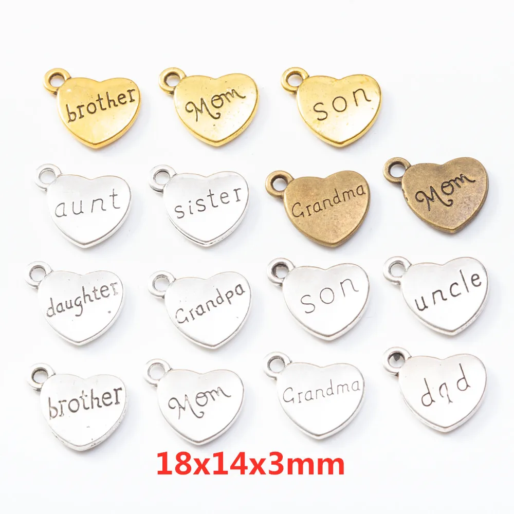 

15 retro metal zinc alloy LOVE pendants DIY handmade jewelry necklace making 8408