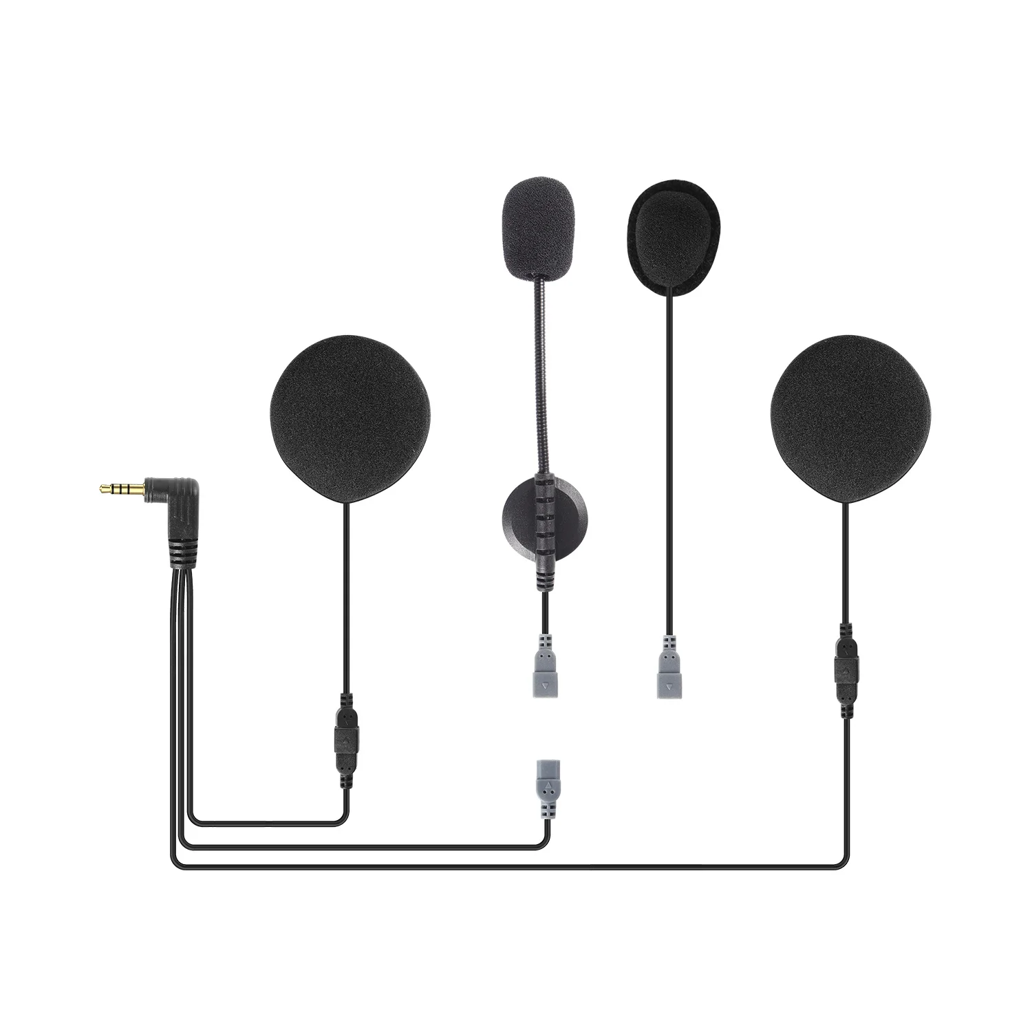 

Offcial Helmet Headset with Foam Speaker Covers Microphone Sponges for EJEAS Q7/Q2/E6/E6 PLUS VNETPHONE V6/V4