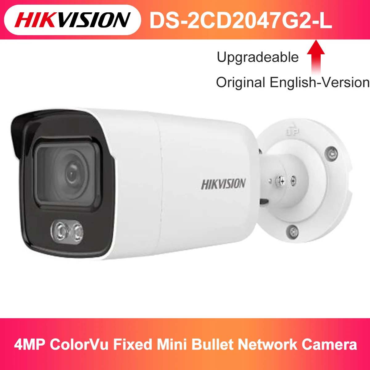

Original Hikvision 4MP ColorVu Fixed Bullet Network Camera H.265+ Built-in Microphone DS-2CD2047G2-L