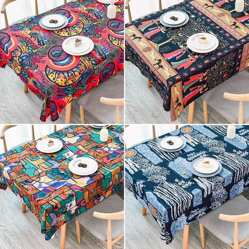 New Ethnic Style Tablecloth Home Living Room Cafe Retro Coffee Table Rectangular Waterproof | Дом и сад