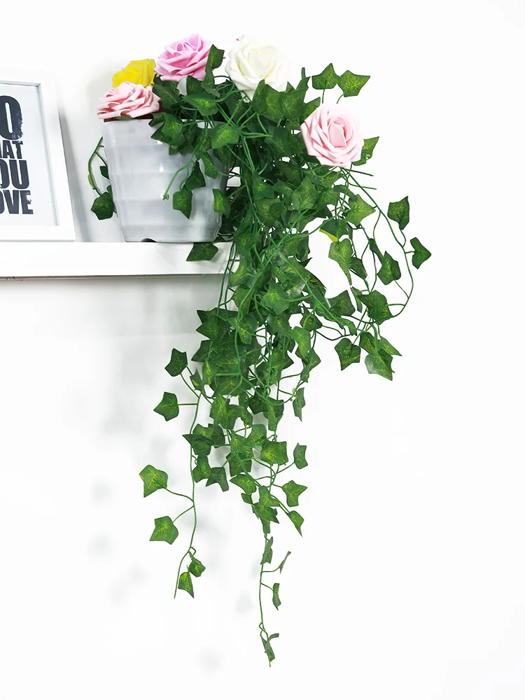 

Hanging Fake Plants Maple Leaf Decor For Vines Room Decoration Artificial Ivy 2M Garden Realist Yard Garland Foliage Wedding Kit