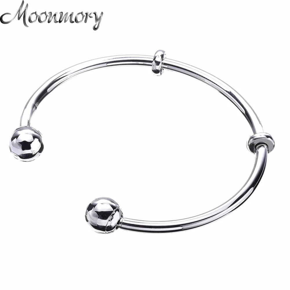 Moonmory Moments серебряный браслет с открытым шармом колпачками Стерлинговое Серебро