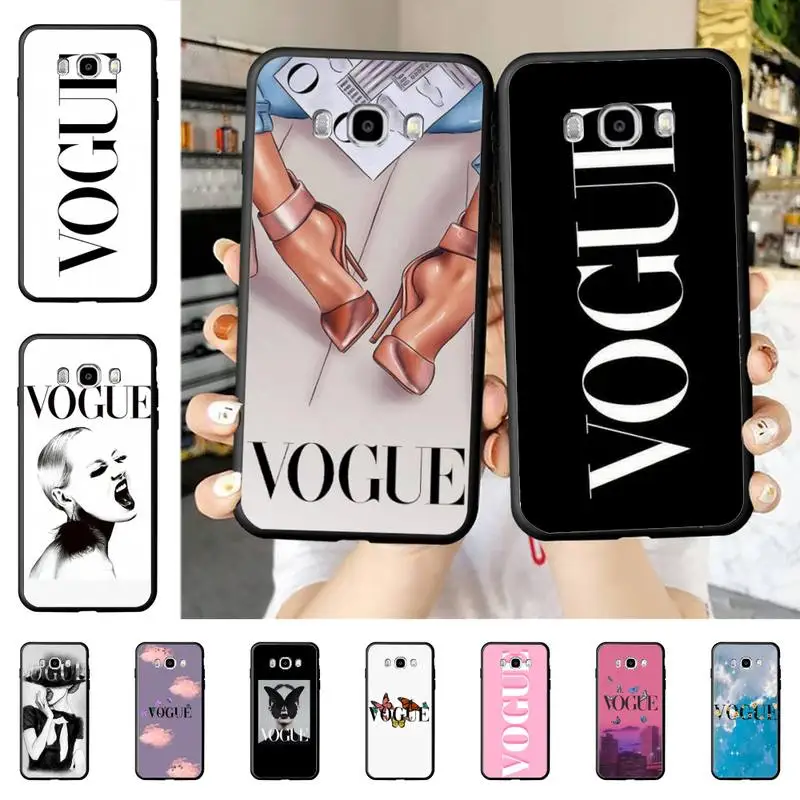 

YNDFCNB Luxury Fashion Girl Flower butterfly VOGUE Phone Case for Samsung J4 6 7 2 5 8plus prime core 2017 2018 pro