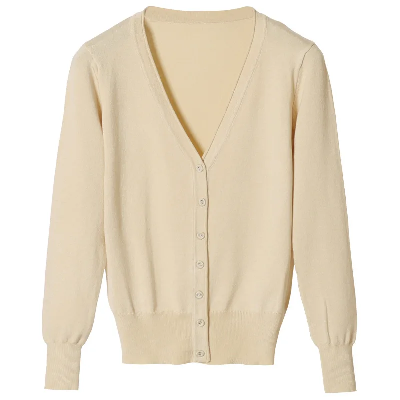 

Женский трикотажный свитер с V-образным вырезом и длинным рукавом