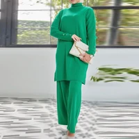 fashionable muslim womens suit middle east arab top pants suit france italy abaya fashion clothing kaftan large size warm top