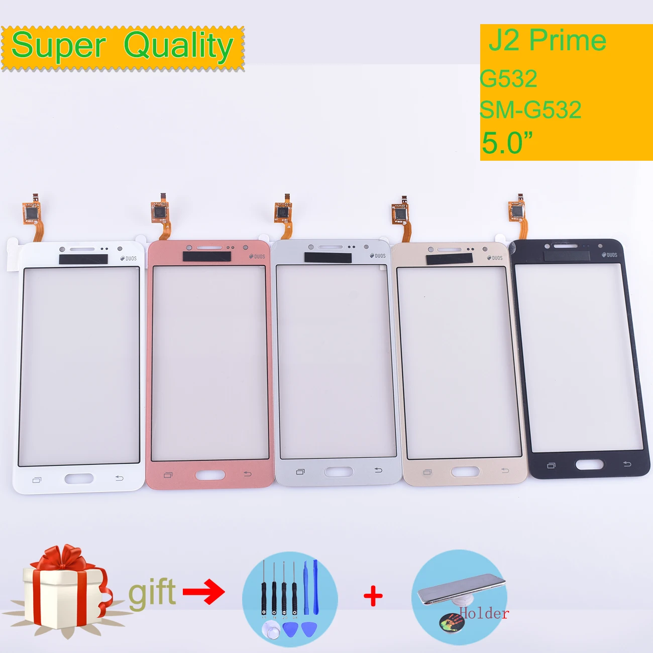 G532 сенсорный экран для samsung Galaxy J2 Prime G532 SM-G532 сенсорный экран дигитайзер панель сенсор Переднее стекло Внешний объектив без ЖК-дисплея