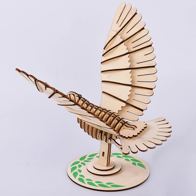 DIY лазерная резка 3D модель мир птицы деревянная головоломка игра Сборка игрушки