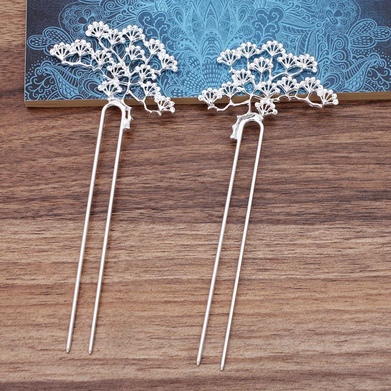 Морская веточка для волос 5 шт. 116*12 мм металлический сплав вилка 65 * 45 основа