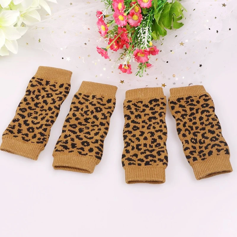 Зимние теплые Вязаные гольфы для собак и кошек 4 шт./компл. защита ног щенков