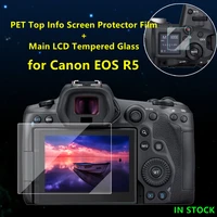 for canon r5 eosr5 protective film self adhesive eos r5 tempered glass main lcd top info shoulder screen protector cover guard