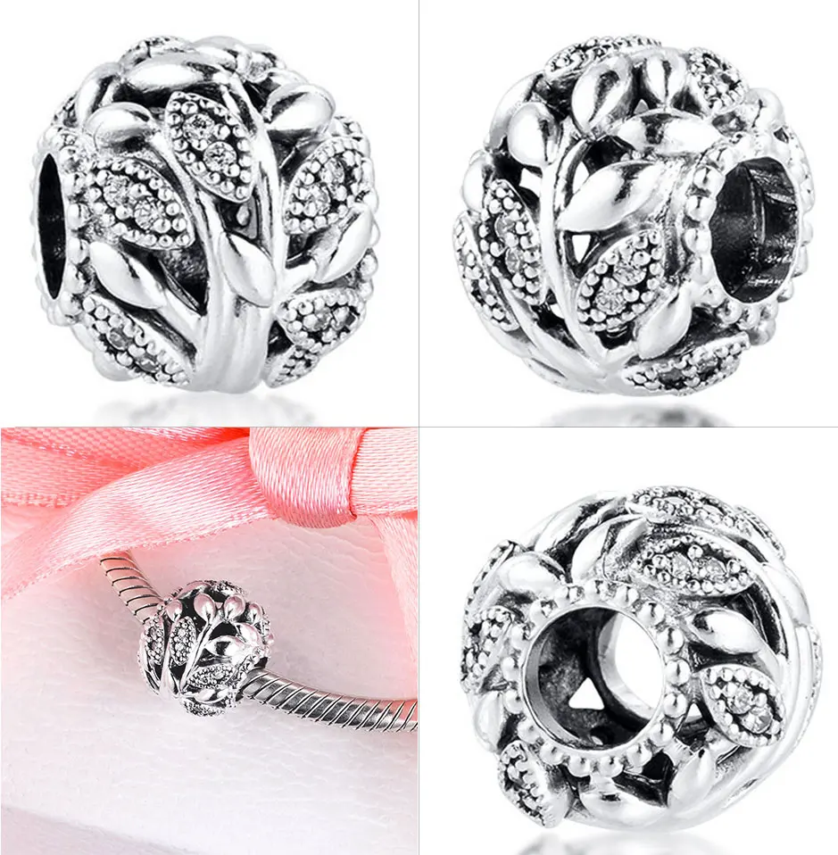 

Sale 925 Silver charms Leaf Pendant Beads for Women Wedding Original Sterling Bracelets & Bangle Accessories for jewelry 2021
