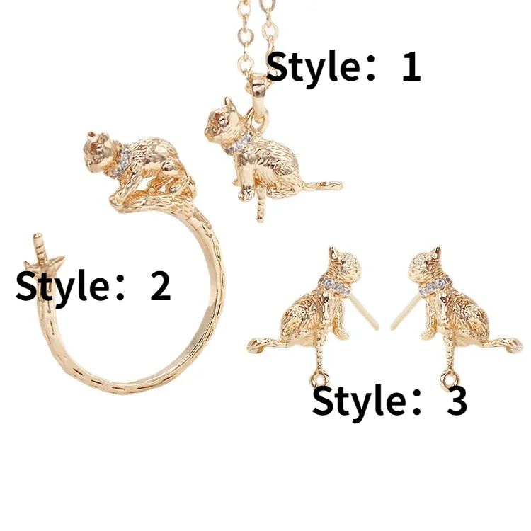 Индивидуальные позолоченные серьги-кольца в виде цивета кота подвеска модные