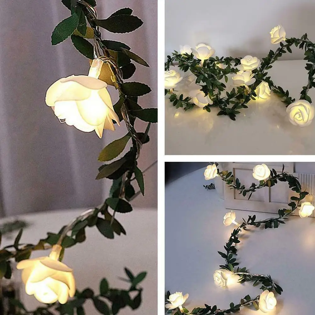 

Green Leaf Rattan Light Vine String LED Lights Decoration Garland Powered Fairy Lights Warm White Green Battery/USB/Solar L E8X7