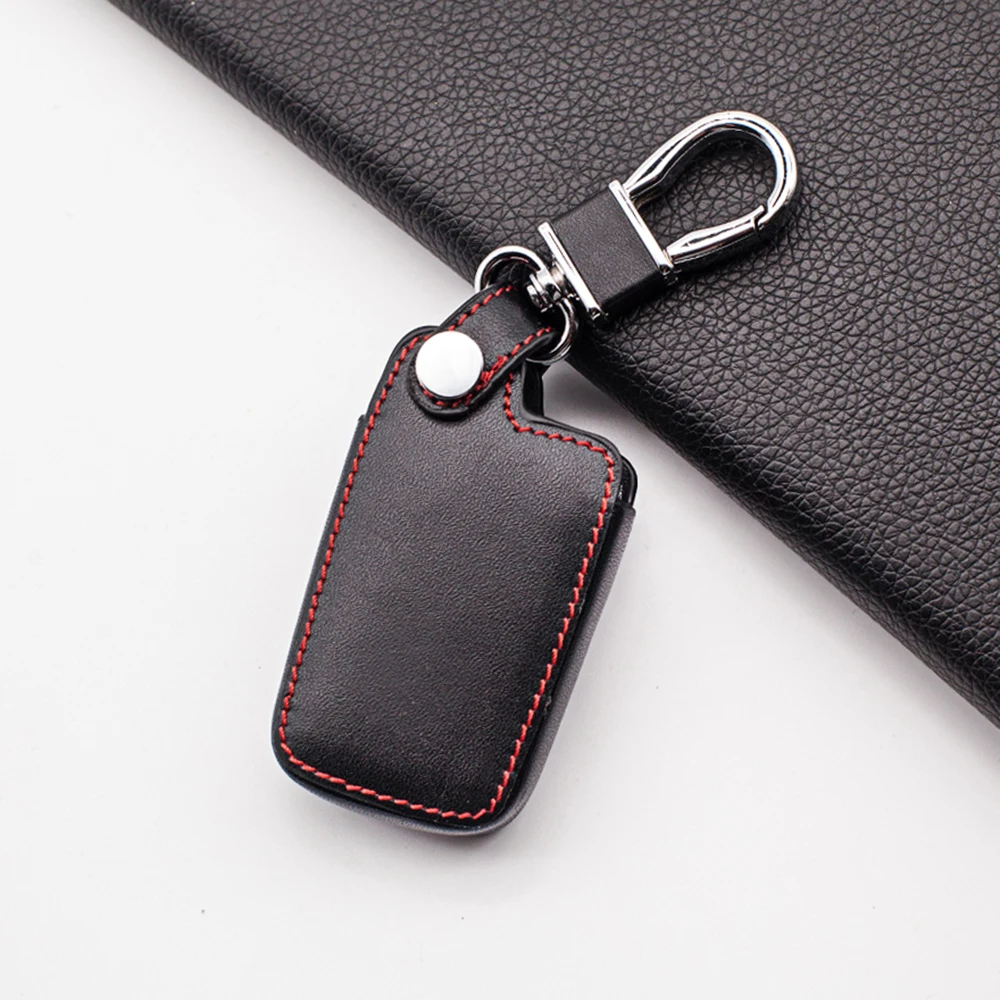 

Soft Leather Car Key Cover for Toyota Land Cruiser Tacoma Highlander Prius 2013 2016 2017 3 Button Fob Remote Key Case Holder