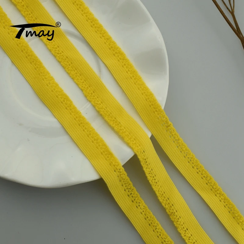 Кружевная эластичная лента желтого цвета #1687 8 ярдов/партия одежда нижнее белье