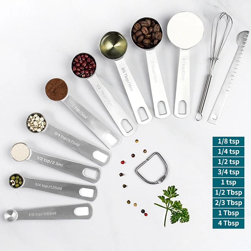 

Measuring Spoons Set - Heavy Duty Stainless Steel Measuring Tools For Kitchen Cooking and Home Baking