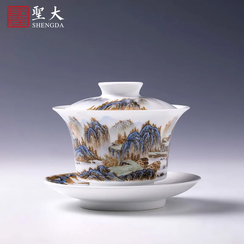 

Чайные чашки с тремя большими чашками ручная роспись керамическая чашка с принтом семьи розы Ли Цзян шанту чайная чашка Цзиндэчжэнь Чайный ...