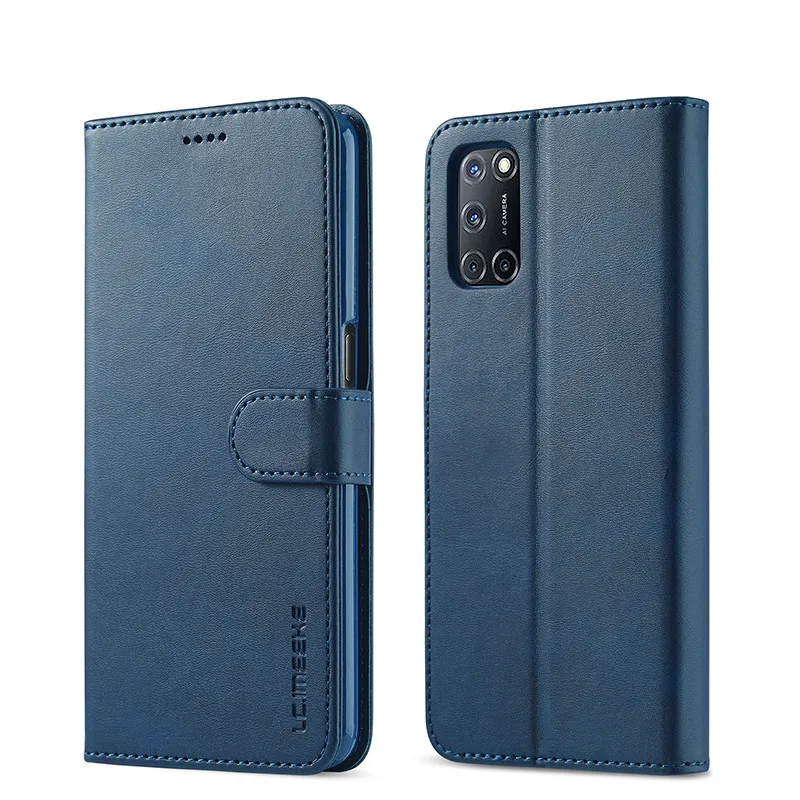 

Кожаный чехол для Oppo A52, Винтажный чехол для телефона Oppo A52, чехол с откидной магнитной крышкой, чехол-кошелек для Oppo A52, чехол с отделениями дл...