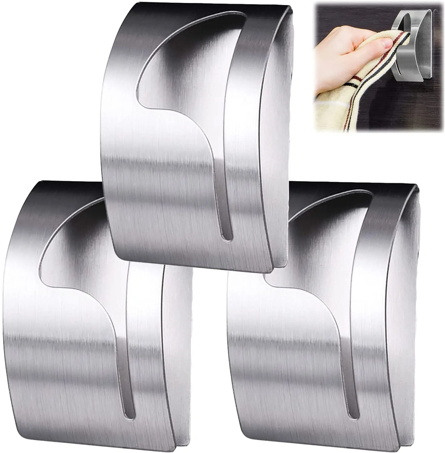 

(3 шт.) самоклеящиеся крючки для полотенец без сверления держатель для чайного полотенца для ванной и кухни бытовой GM004