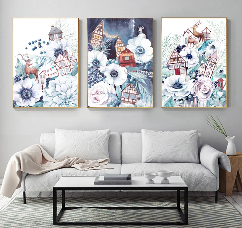 Nordic Dandelion Canvas Painting Posters And Prints Pink and Purple Flower Quotes Wall Art Picture For Living Room Decoration | Дом и сад