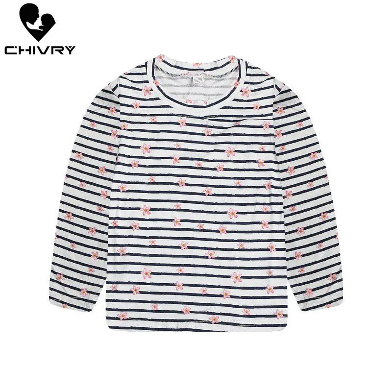 Футболка с длинным рукавом для мальчиков и девочек хлопковая круглым вырезом