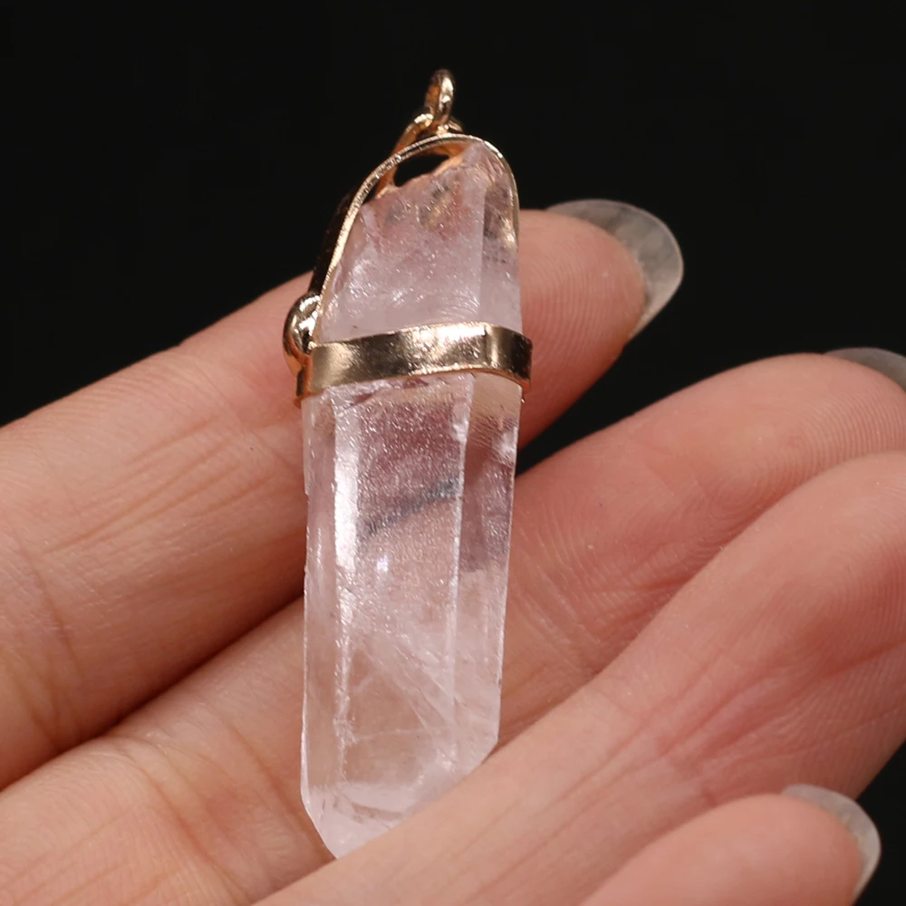 Подвеска Маятник из натурального кварца позолоченная серебристая кварцевые