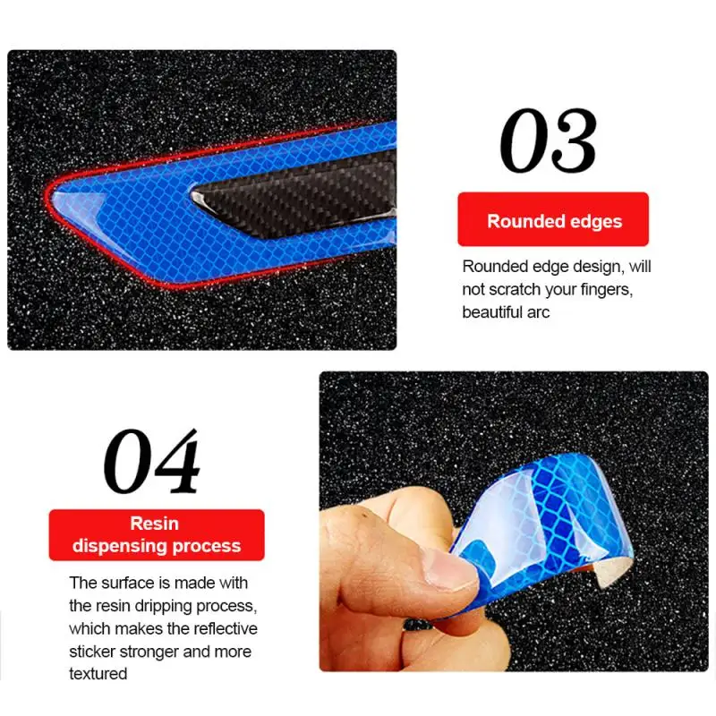 

2Pcs/Set Car Reflective Safety Warning Strip Tape Car Bumper Reflective Strips Secure Reflector Stickers Decals