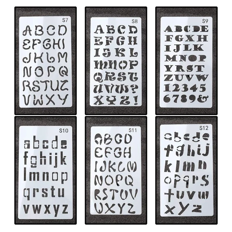 24 Sheets Letter Number Stencils 4X7 Inch Alphabet Stencil Plastic for Home DIY Scrapbooking Painting Drawing Craft | Дом и сад