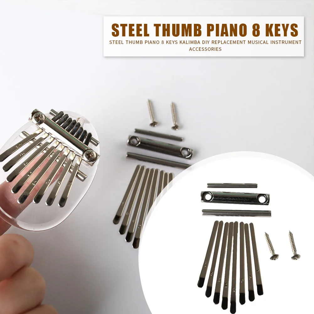 

8 Keys Kalimba DIY Set Thumb Piano Shrapnel Lettering Keyboard Stenciled Scale Identification Musical Instrument Parts Accessory