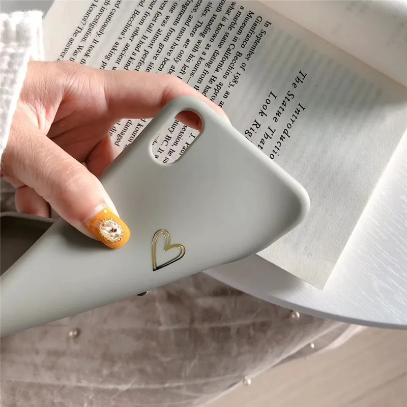 Чехол для телефона с покрытием сердечками iPhone 12 Mini 11 Pro Max XR XS 6 7 8 Plus X карамельных