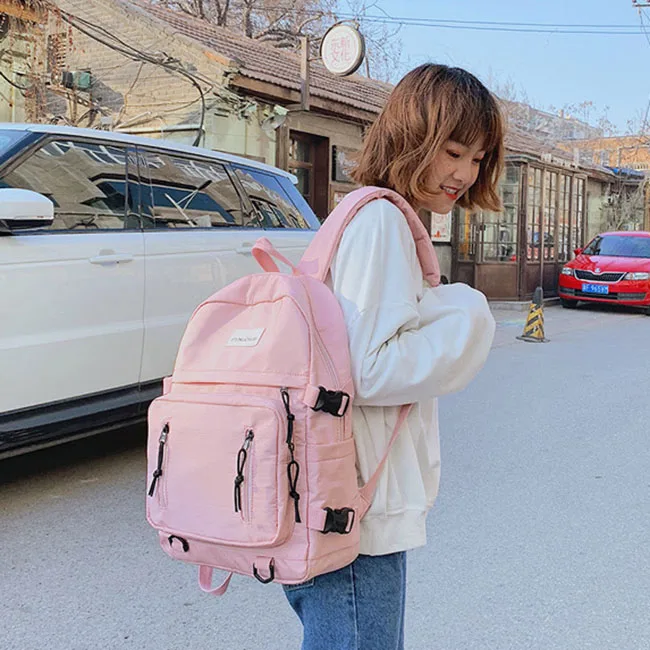 Pink Модный женский рюкзак, повседневный вместительный рюкзак с надписью, женский рюкзак, дорожная школьная сумка для подростков, рюкзак для девочек - Цвет: Pink