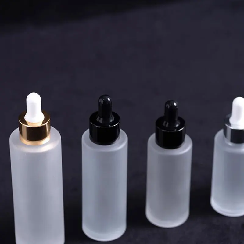 Frosted Glass Essential Oil Dropper Bottle 20ml 30ml 40ml 50ml 60ml 80ml 100ml Cosmetic Packaging Vial Refillable Bottles 10pcs | Красота и