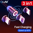 Магнитный кабель Olaf для iphone X, Xr, Xs, Micro usb Type-C, быстрая зарядка, 1 м, 2 м