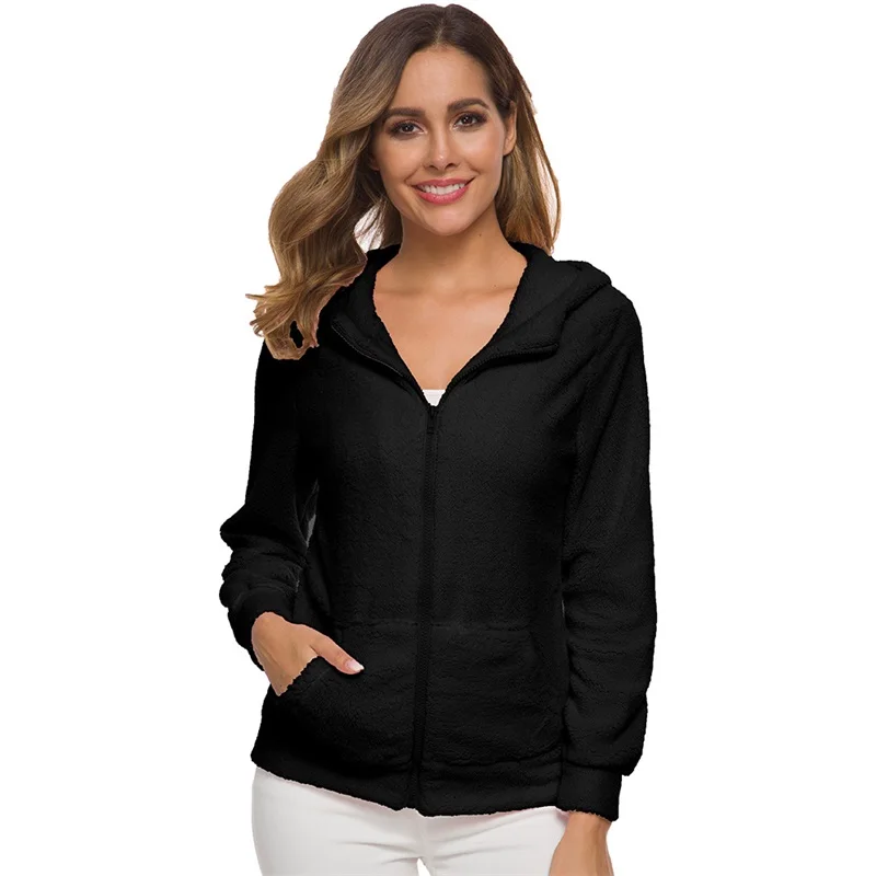 Зимняя женская куртка Тедди длинная с капюшоном Толстая теплая меховая флисовая