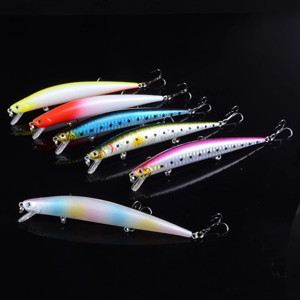 1 шт. 12 5 см г Minnow Рыбная приманка вобблер с 6 # крючки плавающая твердая рыболовные