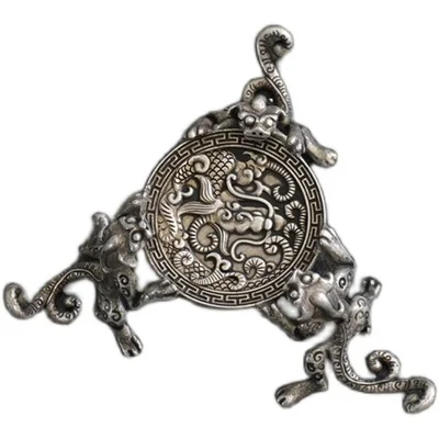 

Изысканный подсвечник из белой меди, позолоченный серебряный дракон, подсвечник, украшения для чая