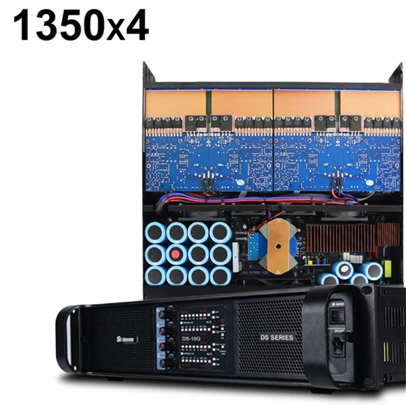 1350w усилитель 4-канальный DJ Усилитель 10KQ аудио стерео профессиональный звуковой Модернизированный усилитель мощности с 14 конденсаторы