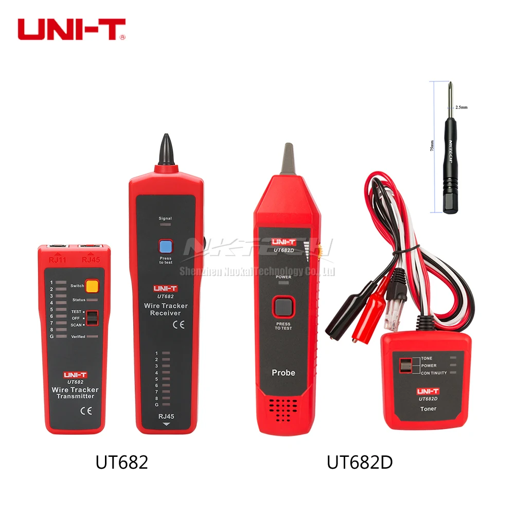 

UNI-T Wire Tracker Tester UT682 UT682D Circuit RJ11 RJ45 Telephone Wires Tracking Line Finder LAN Cable Network Detector Tool