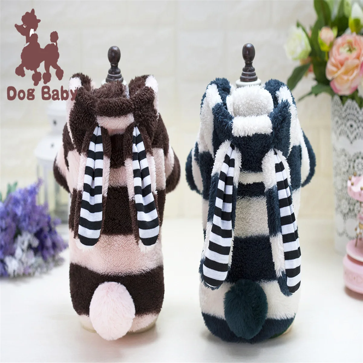 Pet Clothes Dog Big Ear Hooded Pomeranian Rabbit Ears Clothes Chihuahua Pajamas for Dogs Dog Costumes for Small Dogs