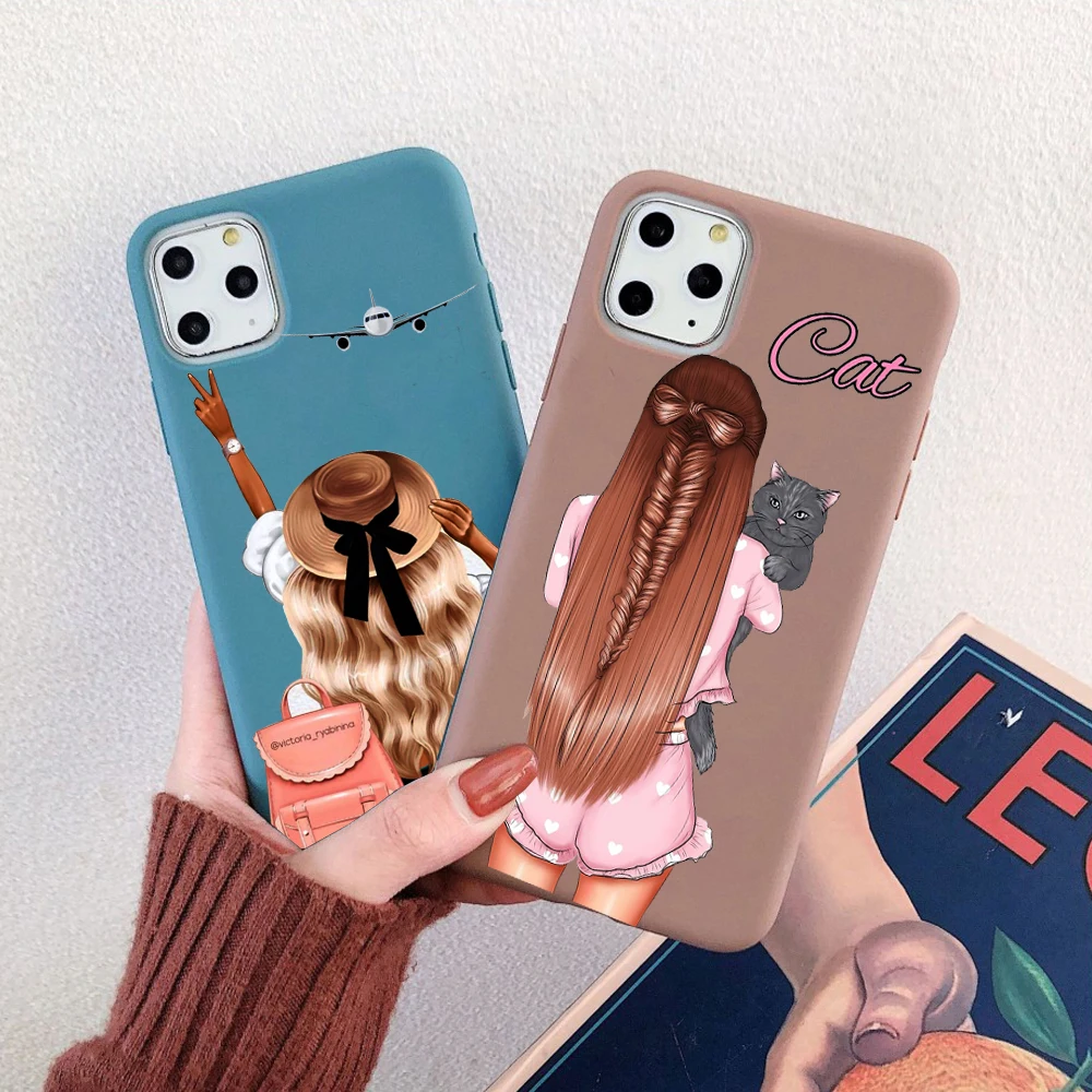 Яркие красочные модные мягкие чехлы из ТПУ для девушек iPhone SE 2020X12 чехол телефона