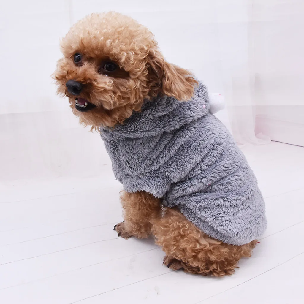 Милые худи для щенков, собак, осенне-зимняя одежда для домашних животных Утепленная одежда Жакеты для собак одежда из плюша для кошек, собак и домашних животных хлопчатобумажная трикотажная рубашка расходные материалы