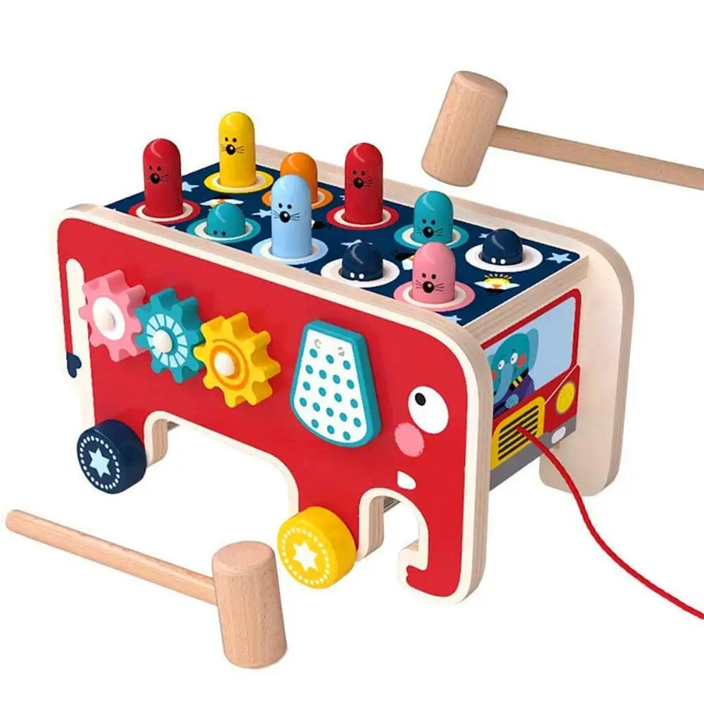 

Красочная деревянная игра Whack-A-родинка, Ранние развивающие игрушки для детей, музыкальный автобус, Игрушки для маленьких девочек и мальчико...