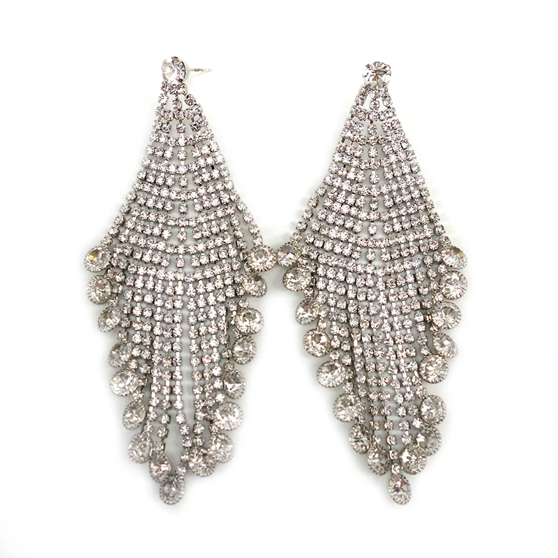 

Iced out Hip Hop Big Earrings For Women Wedding Miami Prong Cuban Chain Link Cubic Zirconia CZ Earrings Set Hip Hop Chains