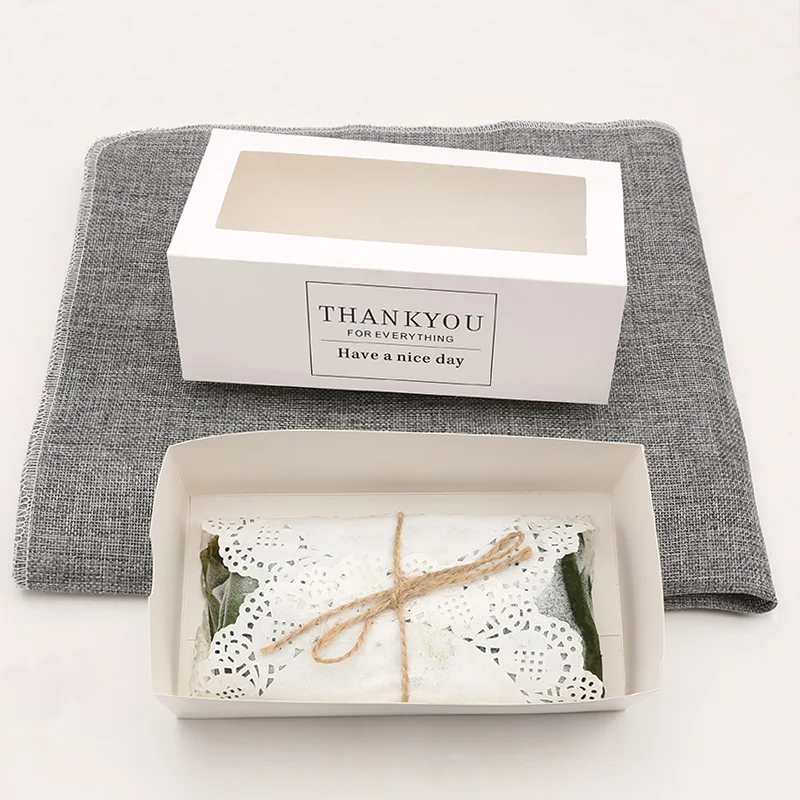 50 шт. коробки для тортов из крафт-бумаги с окном спасибо хлебобулочных изделий