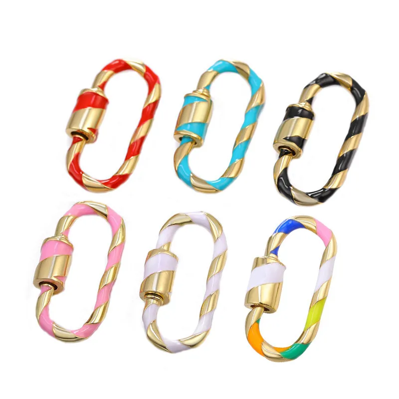 

3PCS, 13.2*25mm, Plated Oval Shaped Screw Clasp Jewelry Findings