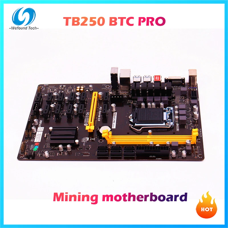Billig Neue Inventar Original Bergbau Motherboard Für BIOSTAR TB250-BTC PRO 12 Grafiken Slots Unterstützung GTX1060 Perfekte Test, Gute Qualität