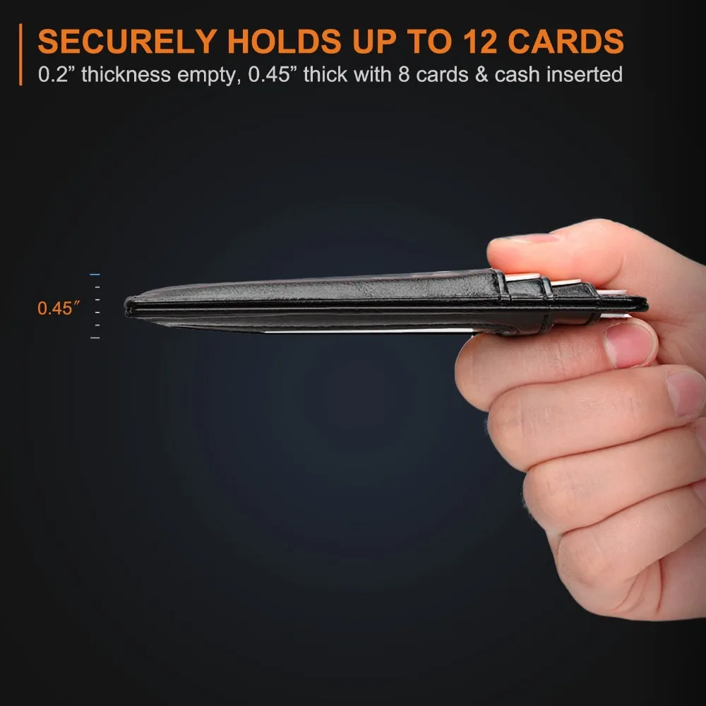 RFID натуральная кожа легко нажимать визитница для мужчин Safiano черный широкий плюс размер бумажник для документов прозрачный оконный чехол