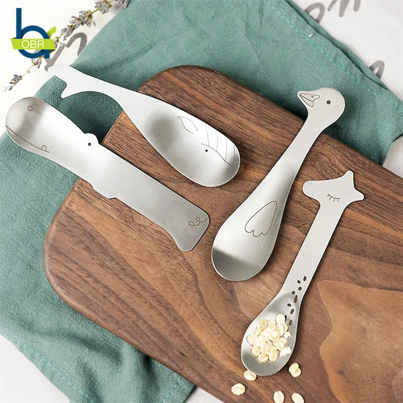 OBR ложка для мороженого из нержавеющей стали в виде животного Женская милая торта
