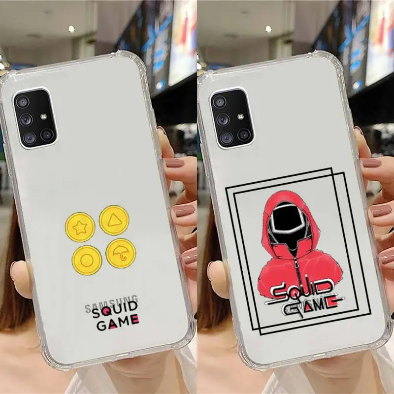 

Squid Game Phone Case Transparent For Samsung Note A 7 8 9 10 20 50 51 71 90 20 11 81 e LITE Ultra PRO Round Six 456 Korea